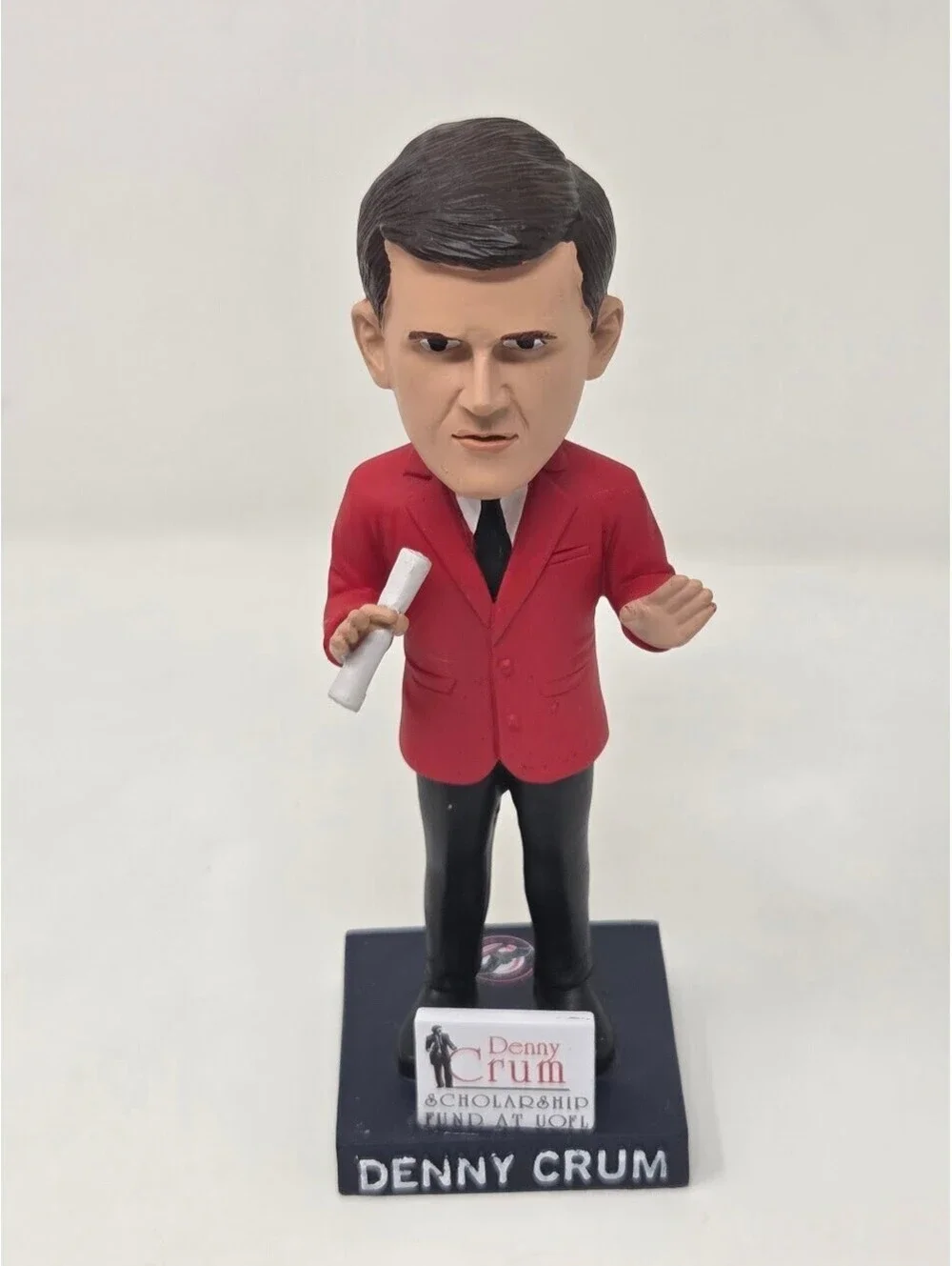 Denny Crum Louisville Cardinals 2024 BDA Sports Bobblehead Red Jacket NCAA
